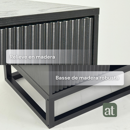 Buró 2 puertas para recámara de madera - negro