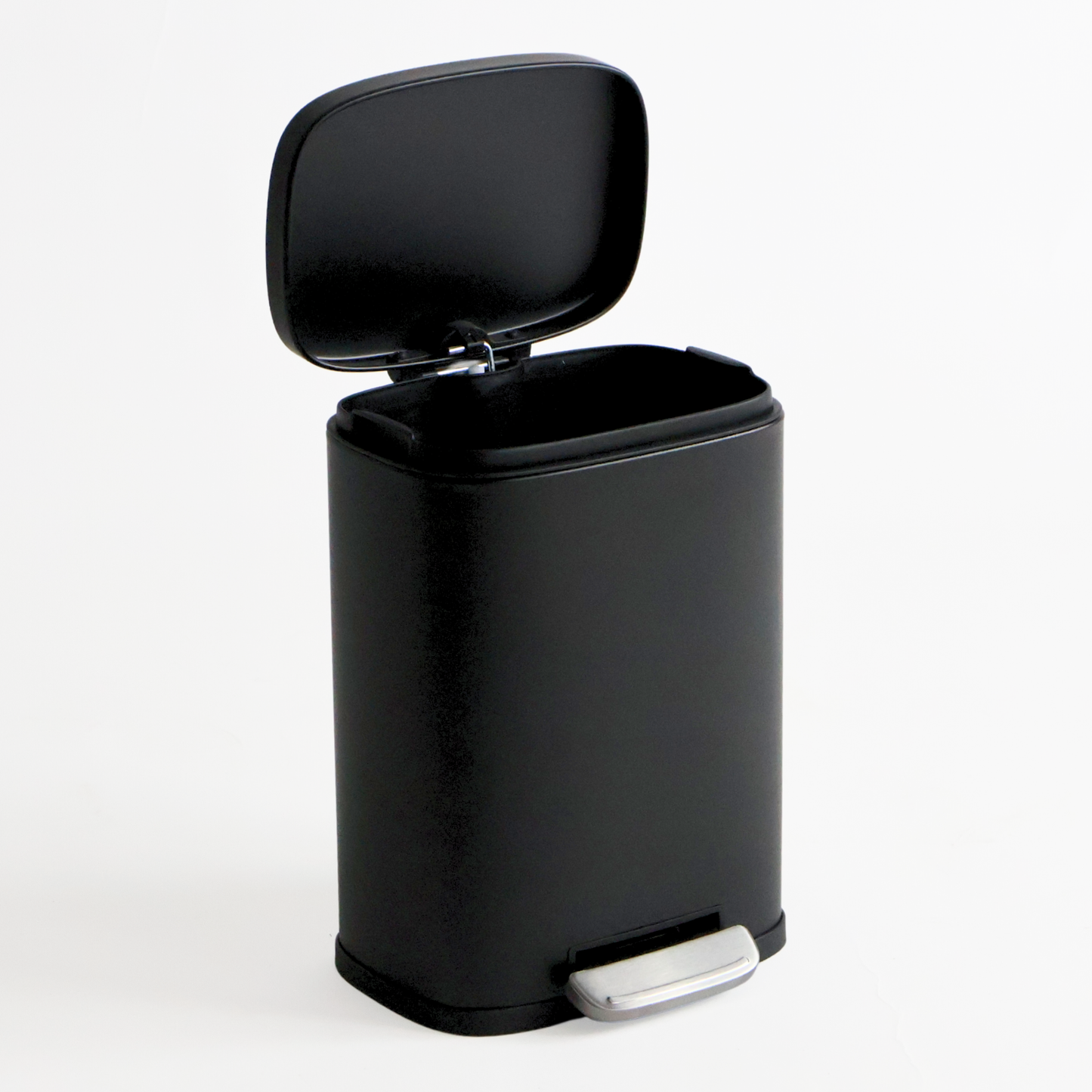 Bote de basura de acero inoxidable negro 5 y 12 Litros con pedal y tapa