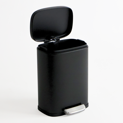 Bote de basura de acero inoxidable negro 5 y 12 Litros con pedal y tapa