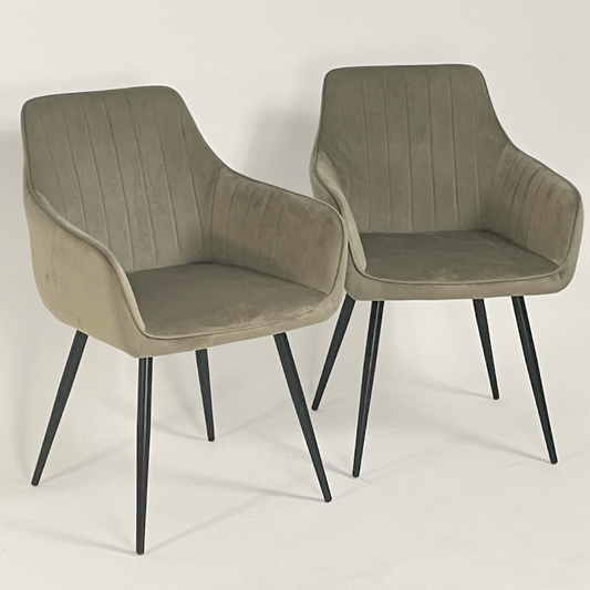 Set de 2 sillas con brazo color beige