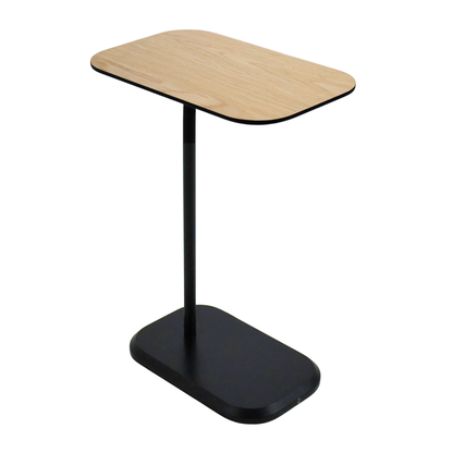 Mesa Auxiliar Minimalista para Sala  Cama sofá - Mesa Lateral  negro-natural