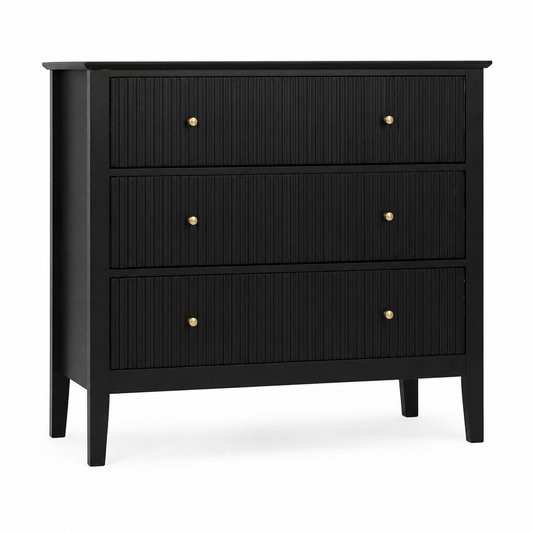 Cajonera para Recamara 90x40x80 cm - Cómoda Cajonera de 3 Cajones Madera de MDF - Muebles Versátiles para Ropa, Comoda Cambiador para Bebe, Mueble TV, Recibidor, Credenza
