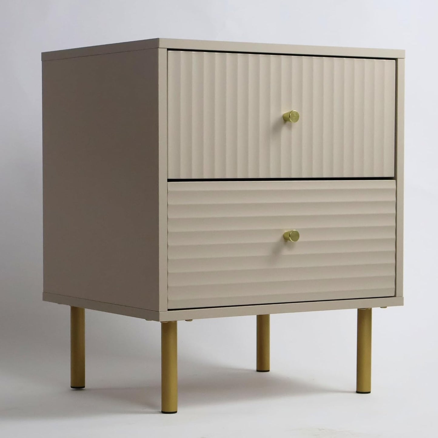 Buró 2 cajones para recámara minimalista - Gris