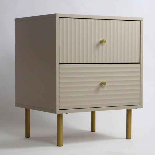 Buró 2 cajones para recámara minimalista - Gris