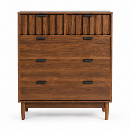 Cajonera Alta Modelo Arno - 80x40x101 cm - Cómoda 5 cajones