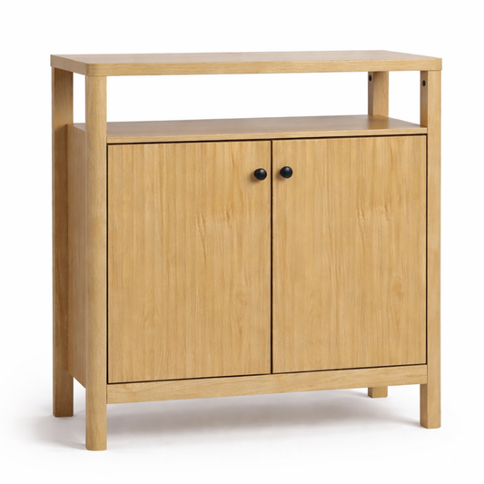 ALTALIA DECO HOME Credenza Bufetera de Madera MDF - Mueble Bufetero Moderno para Comedor/Sala TV - 2 Puertas, Repisa Interior - Credenza Muebles para Recámara - 80x40x80 cm