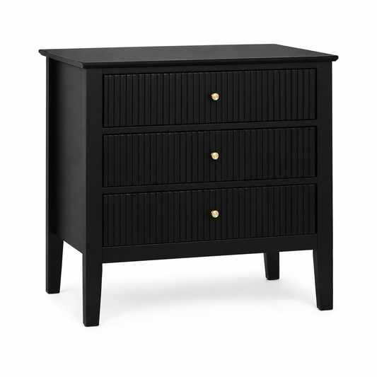 Buró para Recámara Minimalista - Buros Muebles para recamara Anchos, cajonera Mediana de Madera MDF con 3 Cajones - Mesa Auxiliar - 65x40x61.5 cm - Mesa de Noche Ancha