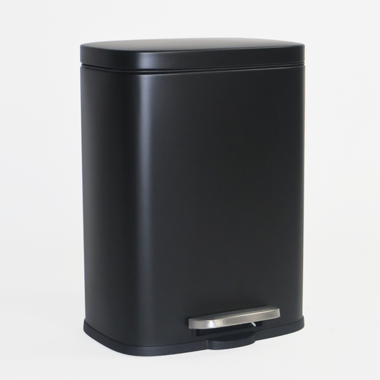 Bote de basura de acero inoxidable negro 5 y 12 Litros con pedal y tapa