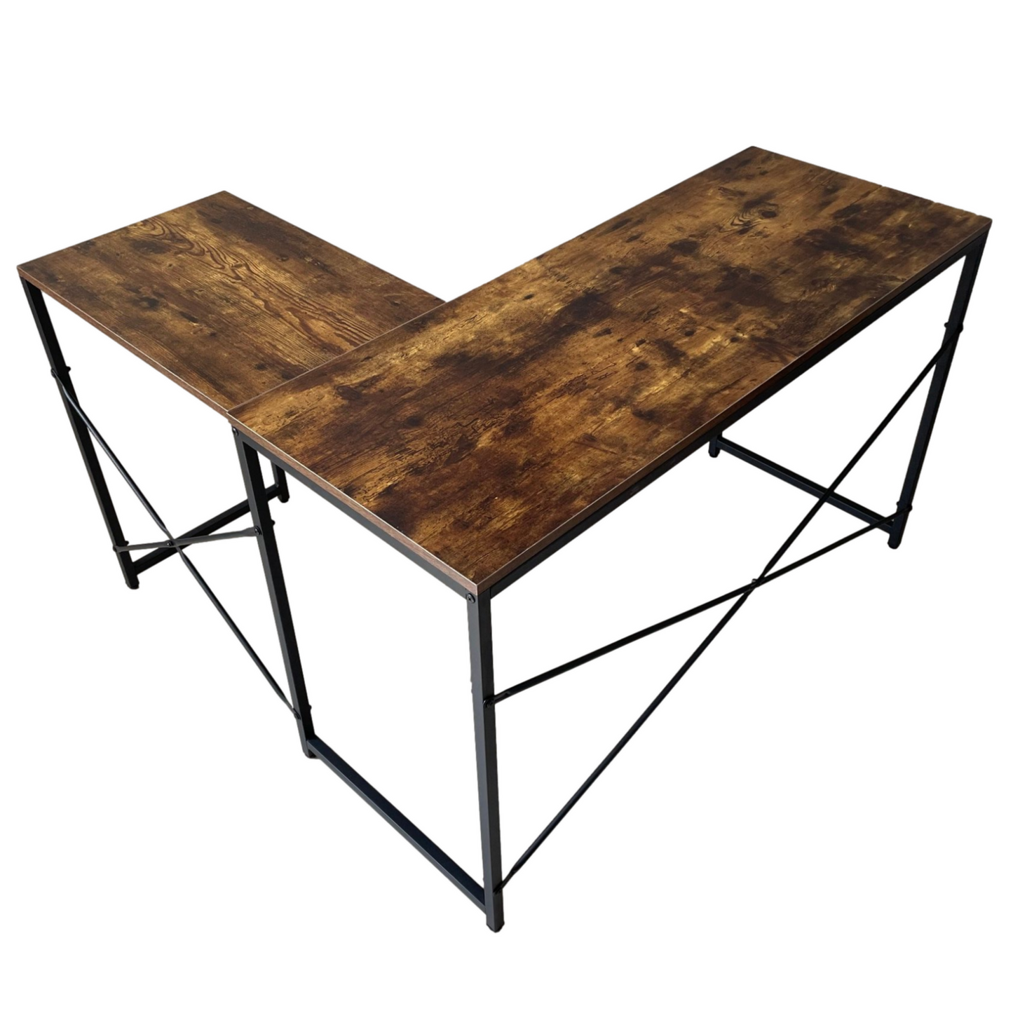 Escritorio en L de Madera esquinero minimalista (Café Oscuro)