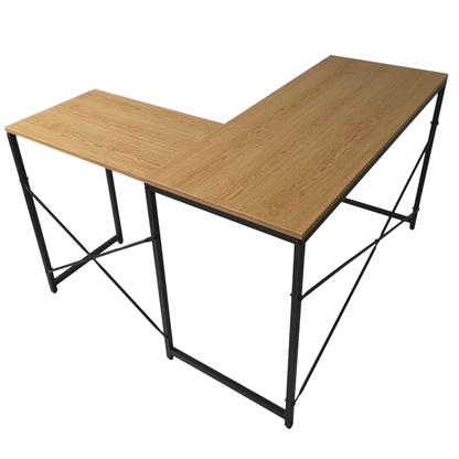Escritorio en L de Madera esquinero minimalista (Café claro Haya)