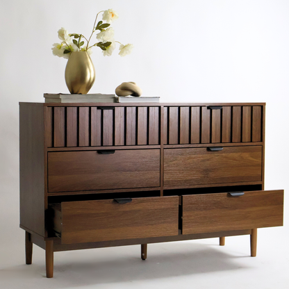 Cómoda/Cajonera color nogal con 6 cajones