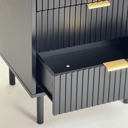 Buró 3 cajones para recámara minimalista - negro