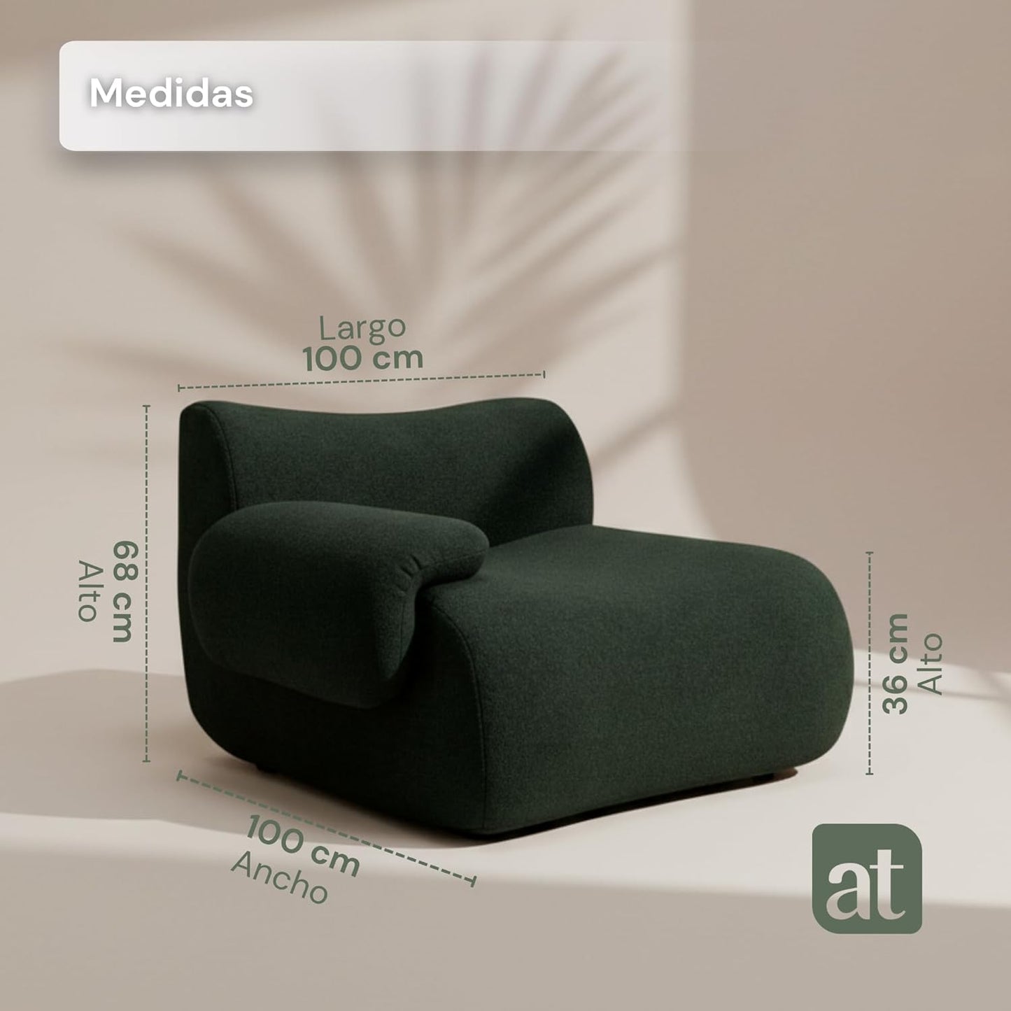 Sofa para Sala Modular - Sofá En Caja Comprimido, Asiento Izquierdo