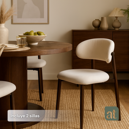 Set de 2 sillas con color crema