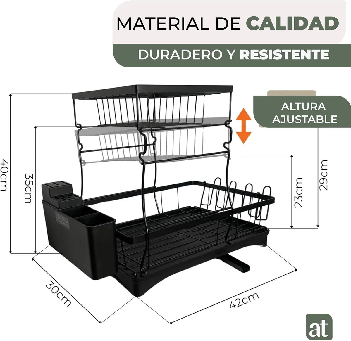 Escurridor de trastes Rack 2 Niveles Para estilar platos