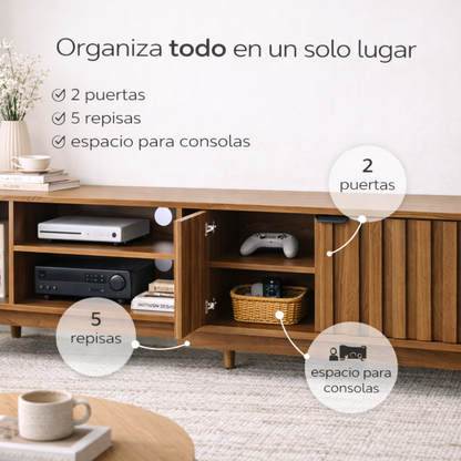 Mueble para TV Sala Minimalista Mesa para televisión (roble café)