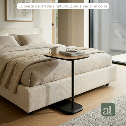 Mesa Auxiliar Minimalista para Sala  Cama sofá - Mesa Lateral café-negro