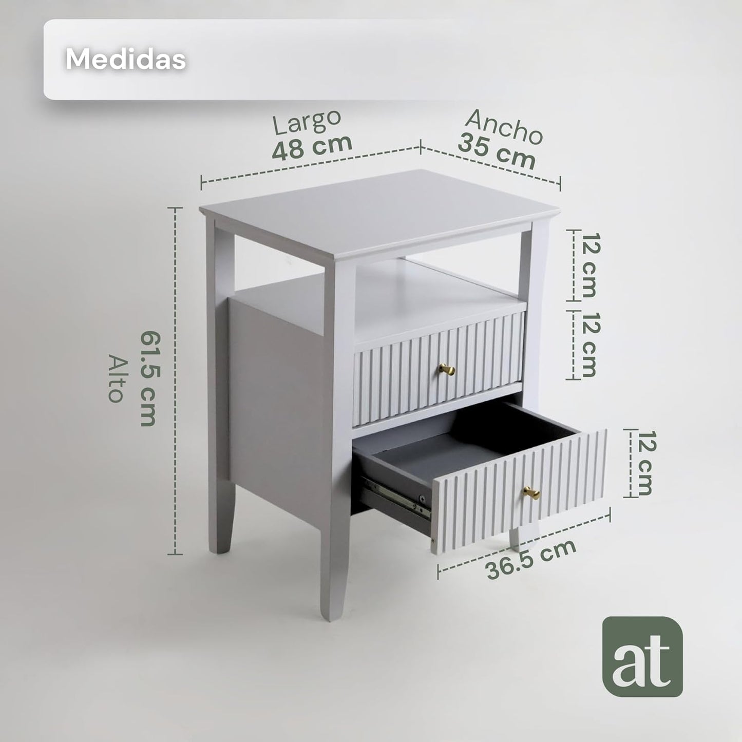 Buró Odette blanco 2 cajones y 1 repisa