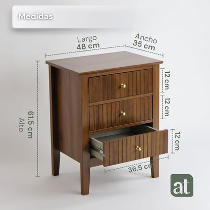 Buró Odette café nogal 3 cajones