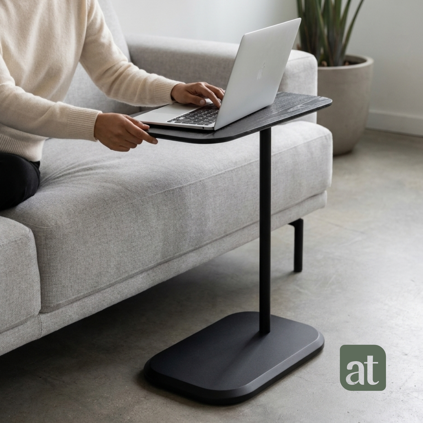 Mesa Auxiliar Minimalista para Sala  Cama sofá - Mesa Lateral  negro-negro