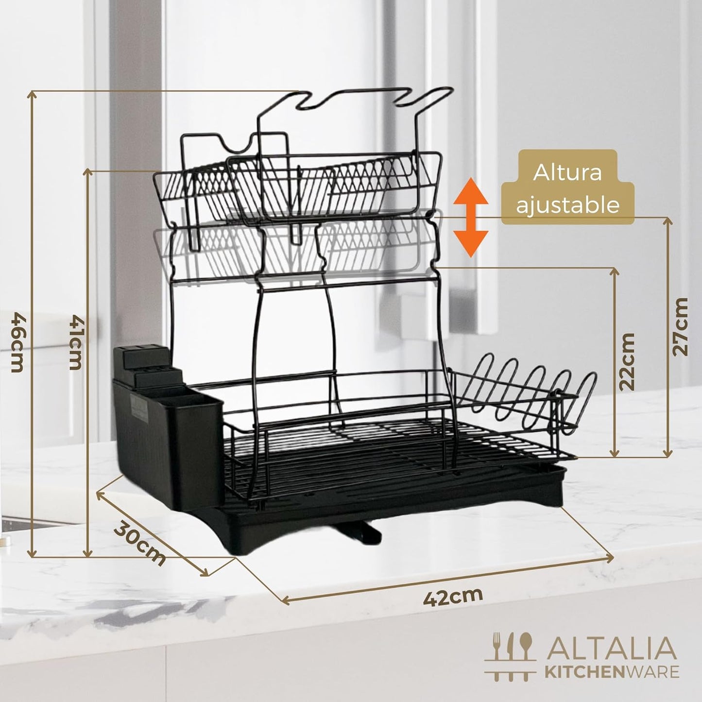 Escurridor de trastes Escurridor de Platos Dish Rack 2 Niveles