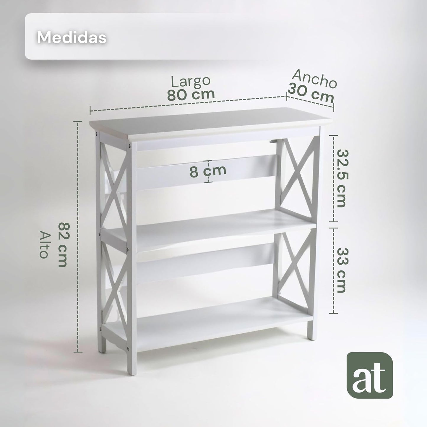 Credenza Recibidor Moderna - Mesa para Recibidor Entrada con 3 Repisas de Madera