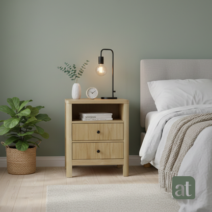 Buró Odette Natural 2 cajones y 1 repisa