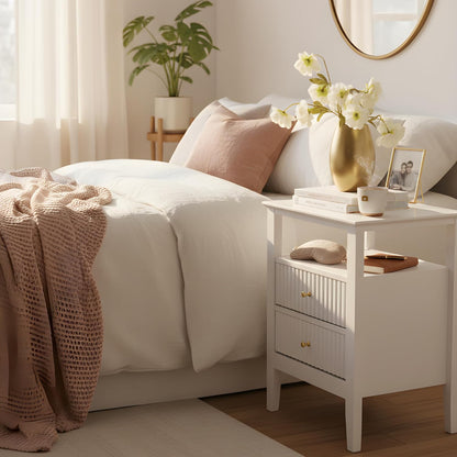 Buró Odette blanco 2 cajones y 1 repisa