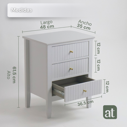 Buró Odette blanco 3 cajones