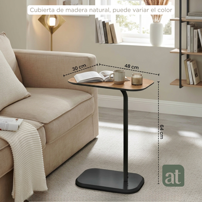 Mesa Auxiliar Minimalista para Sala  Cama sofá - Mesa Lateral café-negro