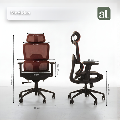 Silla Oficina Ergonómica Soporte Lumbar Silla de Malla para Oficina Asiento Ajustable