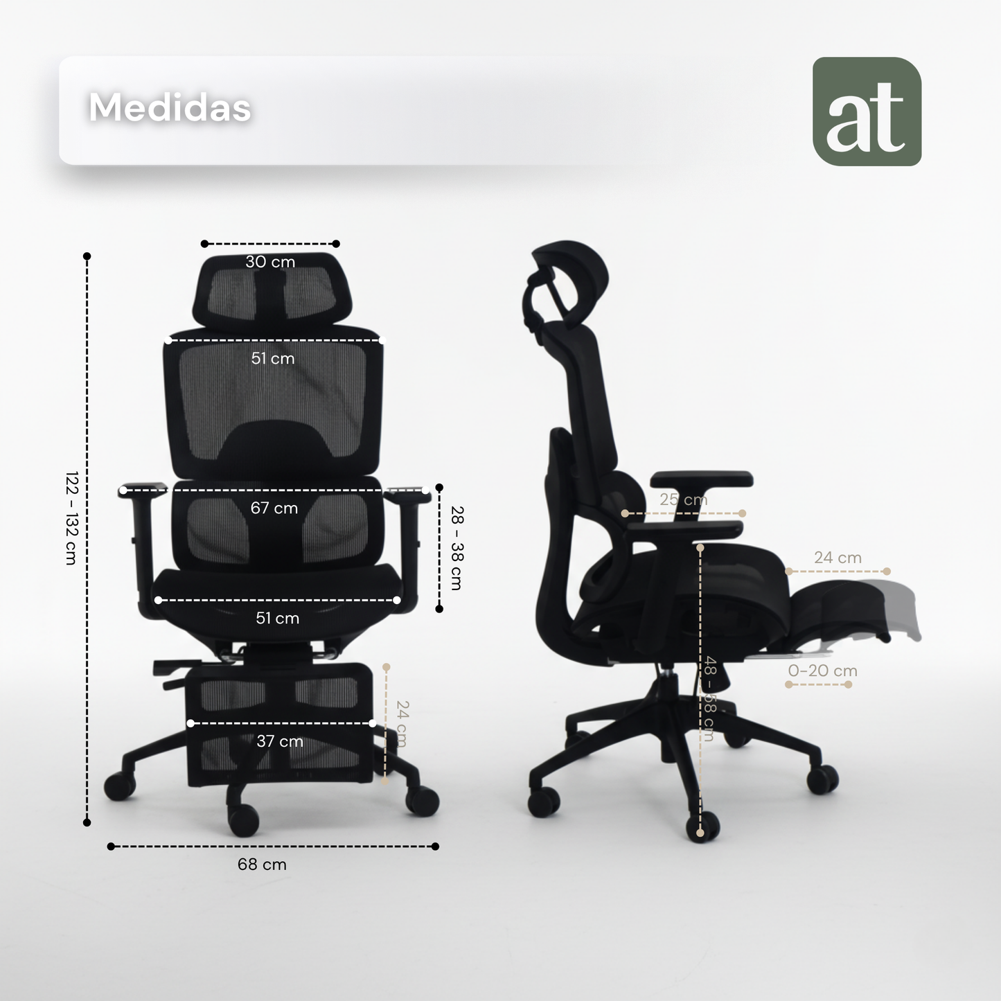 Silla Oficina Ergonómica Soporte Lumbar Silla de Malla para Oficina Asiento Ajustable Negra con reposapies
