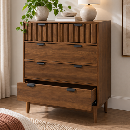 Cajonera Alta Modelo Arno - 80x40x101 cm - Cómoda 5 cajones
