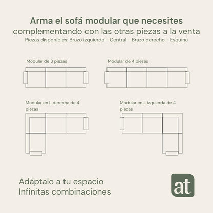 Sofa para Sala Modular - Sofá En Caja Comprimido, Asiento Central