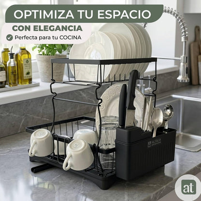Escurridor de trastes Rack 2 Niveles Para estilar platos