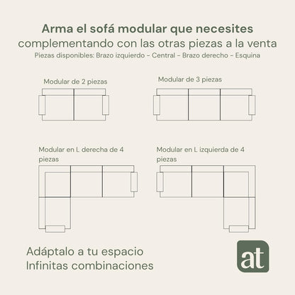 Sofa para Sala Modular - Sofá En Caja Comprimido, Asiento Izquierdo