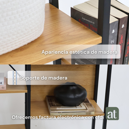 Librero grande con 3 secciones y 14 nichos de madera madera haya