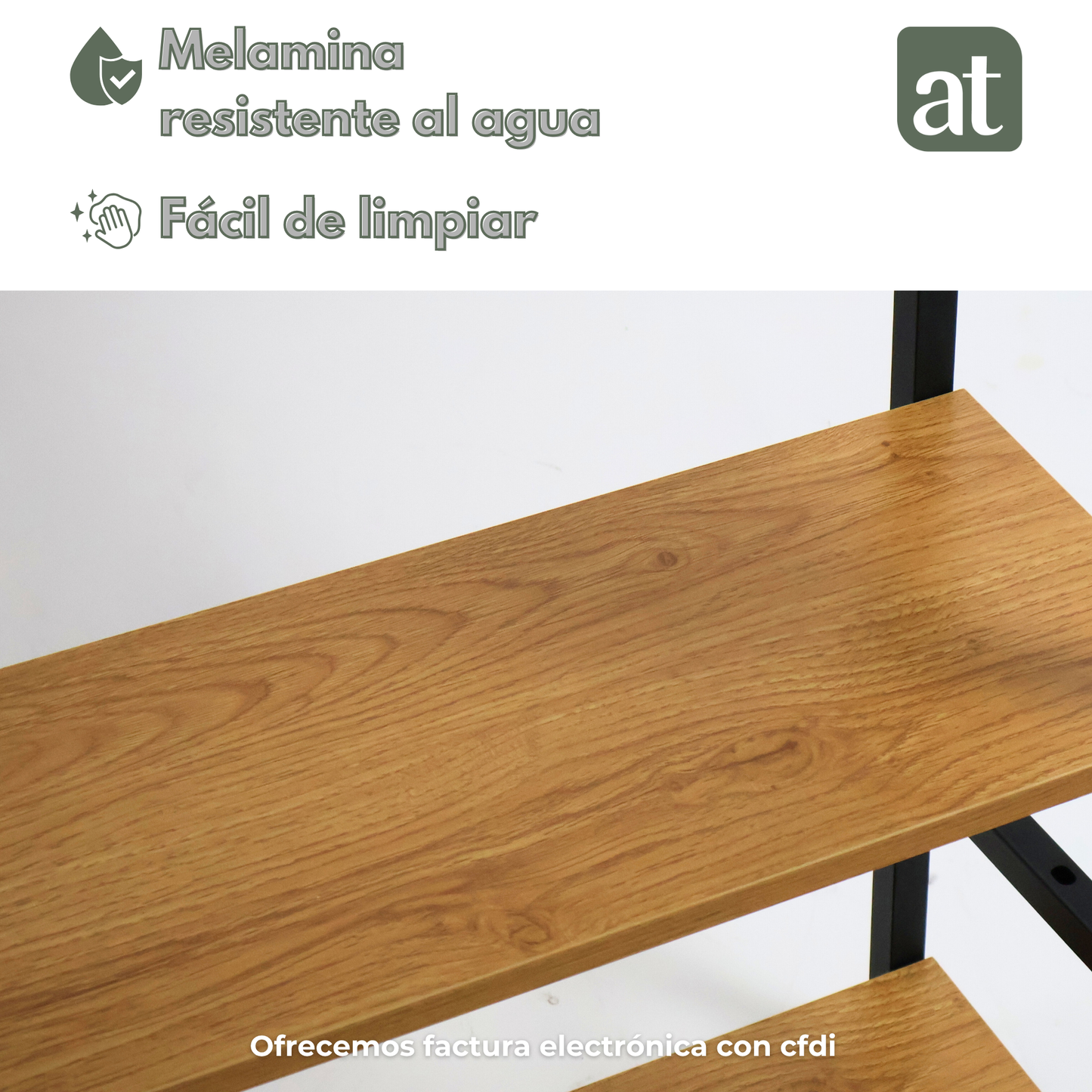 Librero organizador con 6 estantes de madera alto color haya