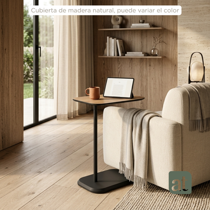 Mesa Auxiliar Minimalista para Sala  Cama sofá - Mesa Lateral café-negro