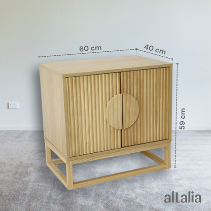 Buró para Recámara de Madera Minimalista Moderno (Natural) con 2 puertas