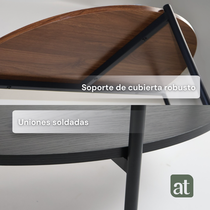 Credenza/Recibidor de 2 repisas café y nogal