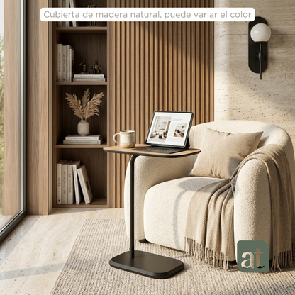 Mesa Auxiliar Minimalista para Sala  Cama sofá - Mesa Lateral café-negro