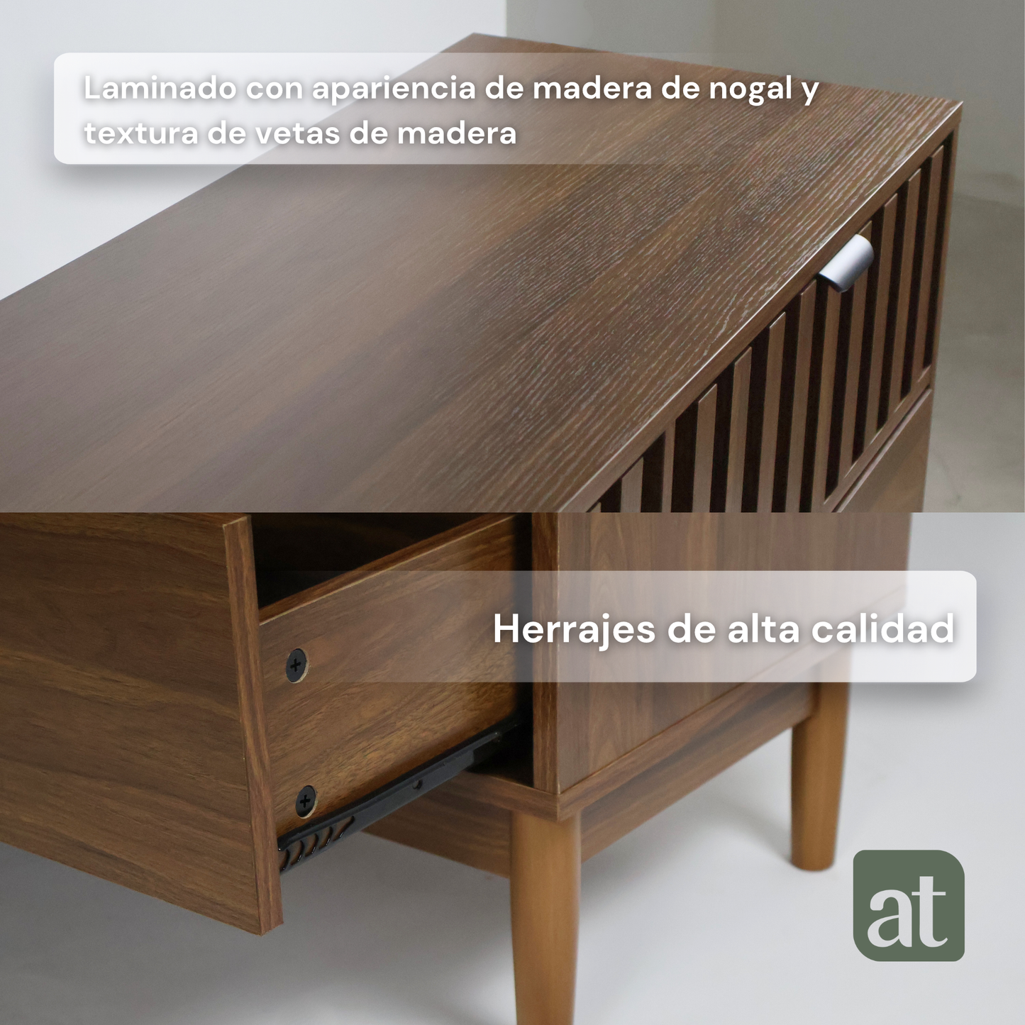 Cómoda/Cajonera color nogal con 6 cajones