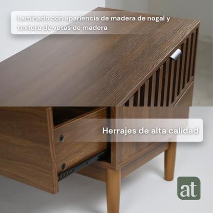 Cómoda/Cajonera color nogal con 6 cajones