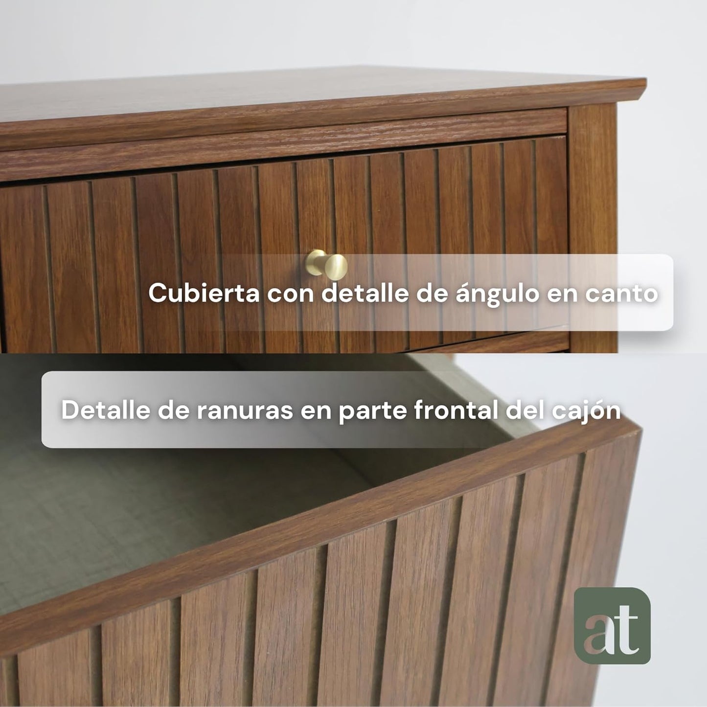 Buró Odette café nogal 3 cajones