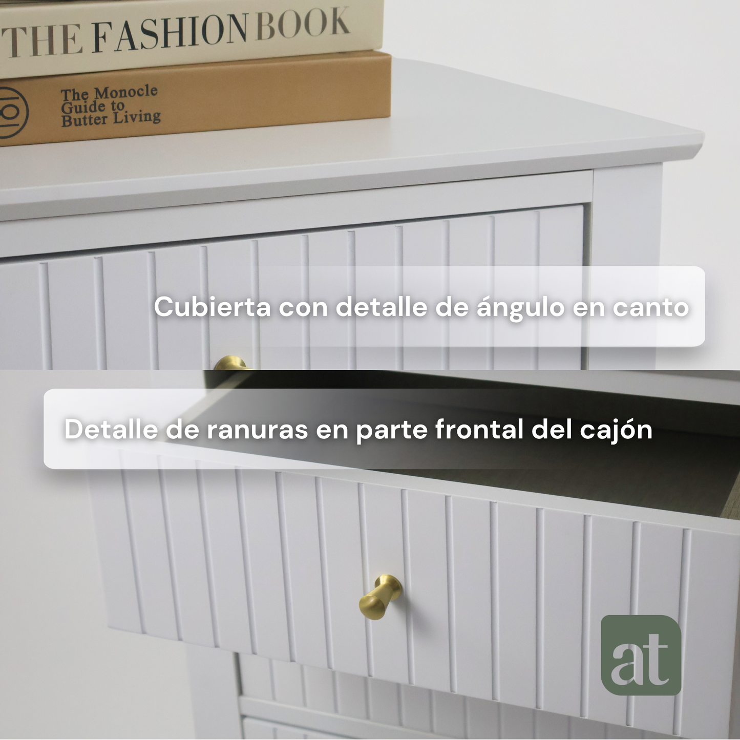 Buró Odette blanco 3 cajones