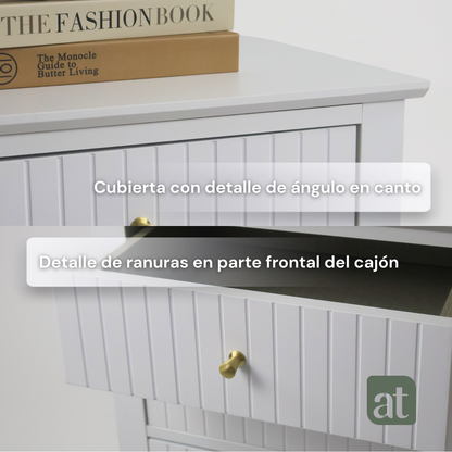 Buró Odette blanco 3 cajones