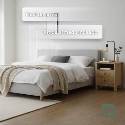 Buró Odette Natural 2 cajones y 1 repisa