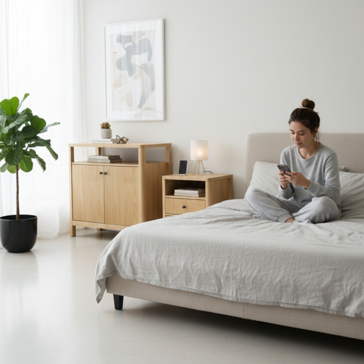 ALTALIA DECO HOME Credenza Bufetera de Madera MDF - Mueble Bufetero Moderno para Comedor/Sala TV - 2 Puertas, Repisa Interior - Credenza Muebles para Recámara - 80x40x80 cm