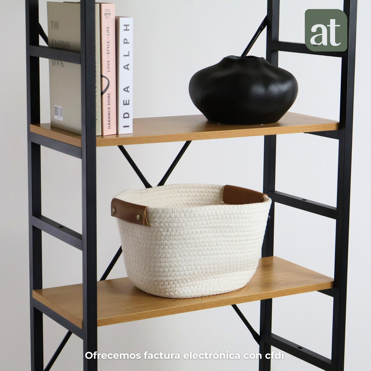 Librero organizador con 6 estantes de madera alto color haya